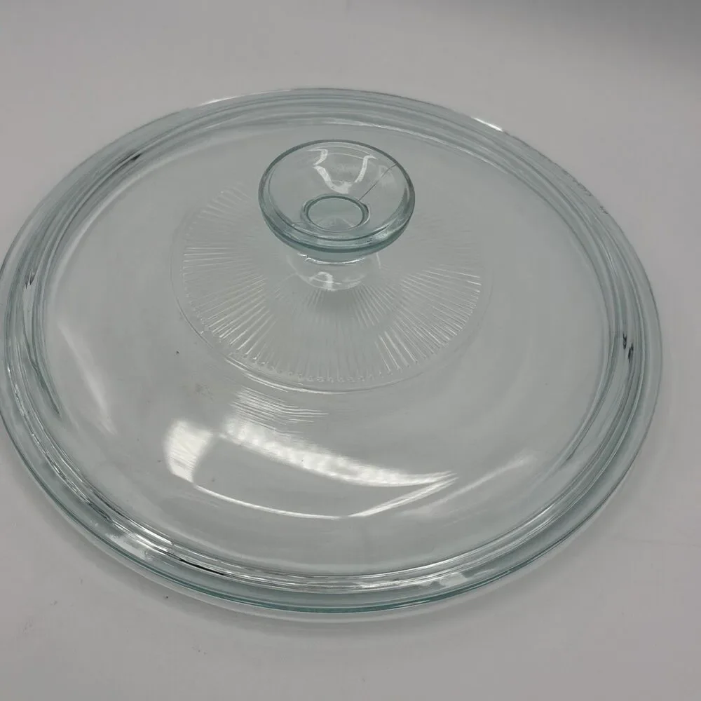 Vintage Pyrex 61C Blue Tinted Clear Glass Replacement Lid 8.75” Round 2.5 Qt